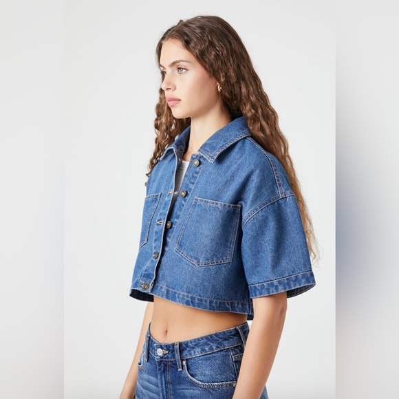 Boxy Cropped Denim Jacket - Picture 2 of 6
